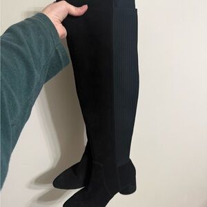 ANTONIO MELANI Suede Leather Black Over-the-Knee Boots